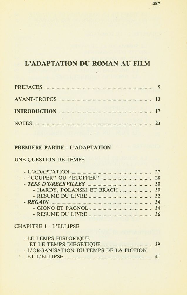 『L'ADAPTATION DU ROMAN AU FILM』 2
