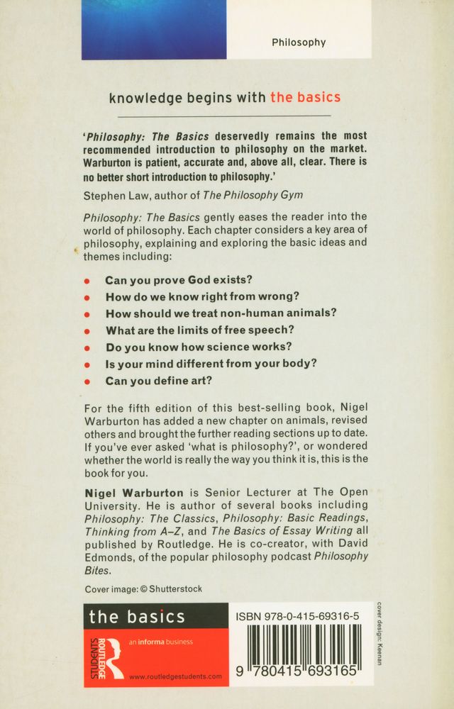 『Philosophy : the basics』 8