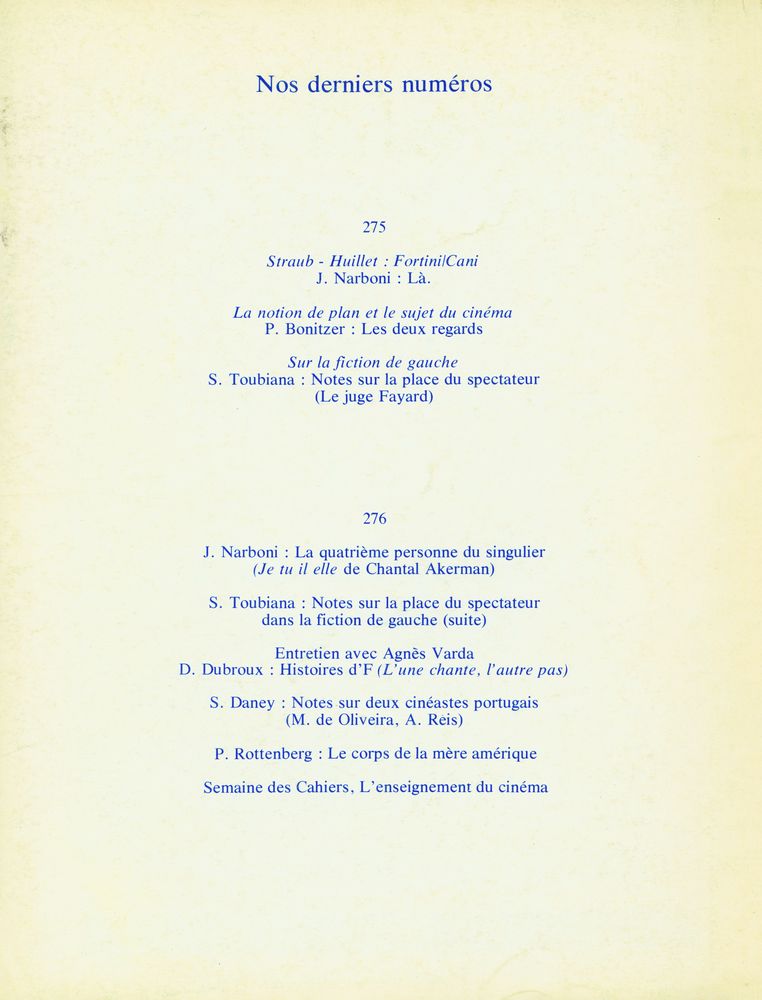 『CAHIERS DU CINEMA』 N° 277 3