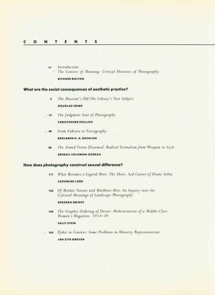 『The Contest of meaning : critical histories of photography』 2