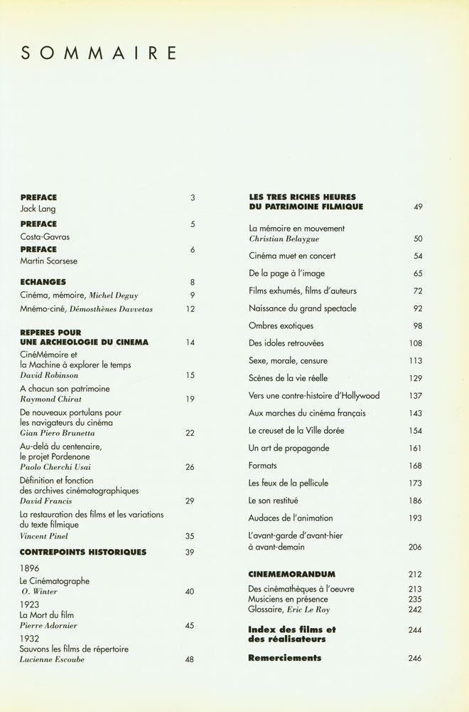『Ciné Mémoire. 1er festival international. Film retrouvés, films restaurés』 2
