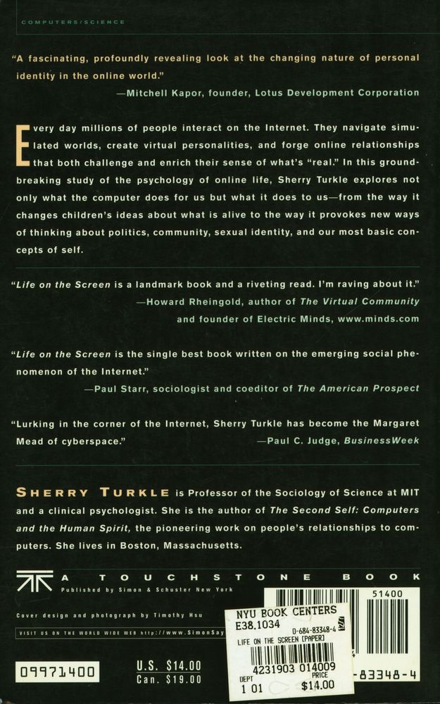 『Life on the screen : identity in the age of the Internet』 3