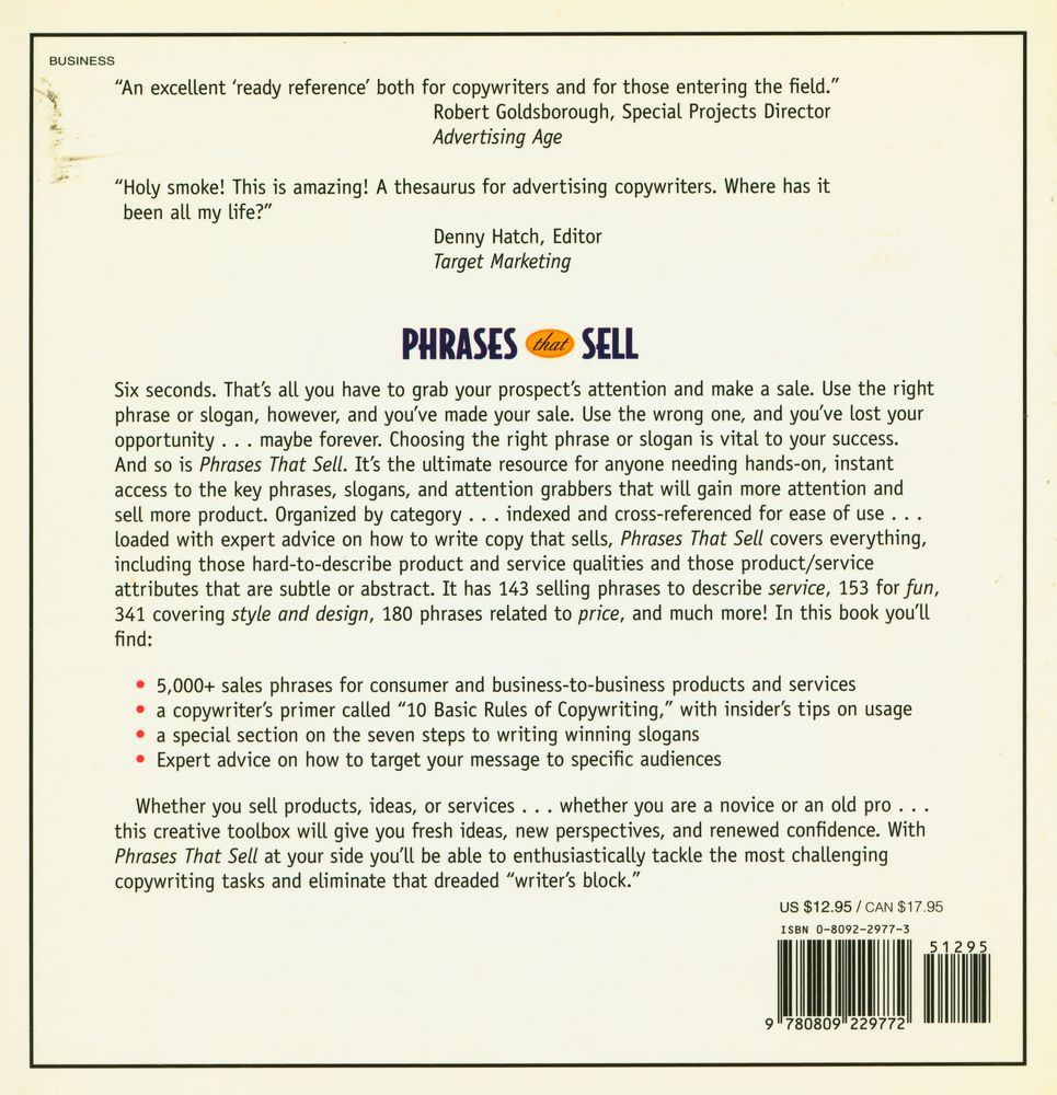『PHRASES that SELL: The Ultimate Phrase Finder to Help You Promote Your Products, Services, and Ideas』 6