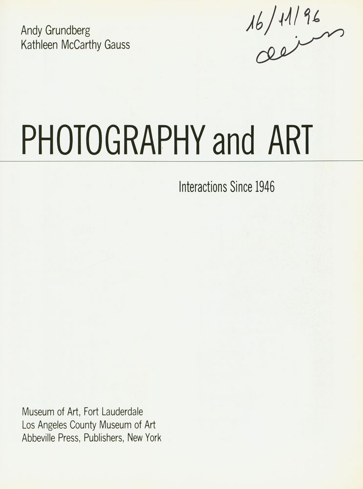 『PHOTOGRAPHY and ART : Interactions Since 1946』 2