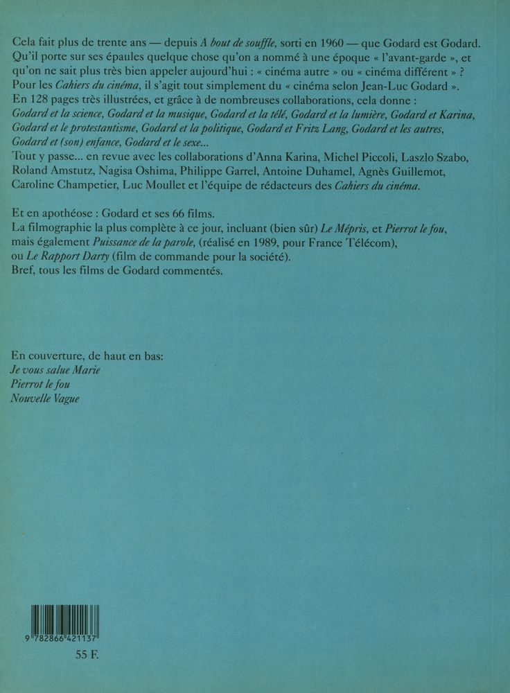 『CAHIERS DU CINEMA: SPÉCIAL GODARD : trente ans depuis』 3