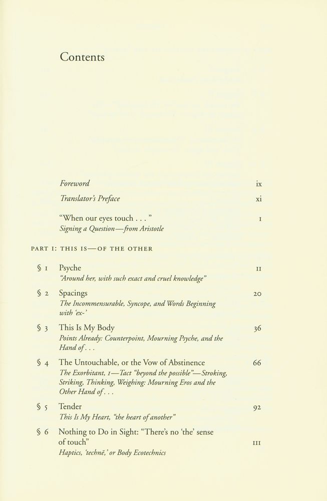 『On Touching—Jean - Luc Nancy』 2