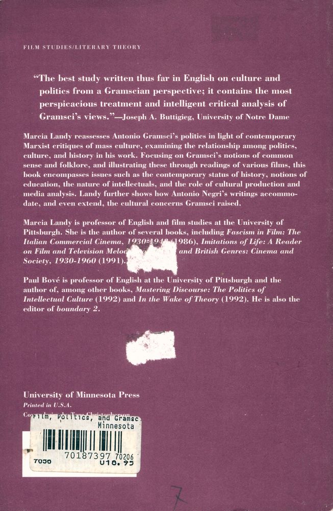 『Film, Politics, and Gramsci』 4