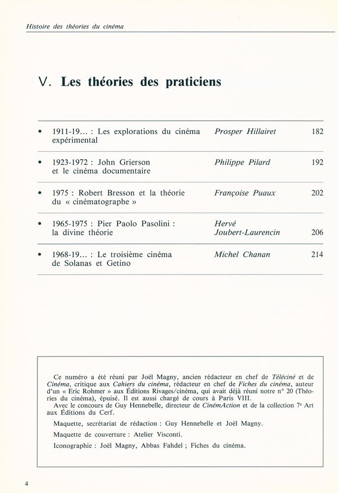 『CinémaAction』 Nº 60, juillet 1991 5