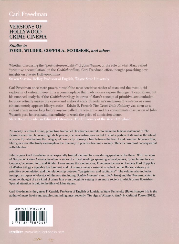『VERSIONS OF HOLLYWOOD CRIME CINEMA : Studies in FORD, WILDER, COPPOLA, SCORSESE, and others』 3