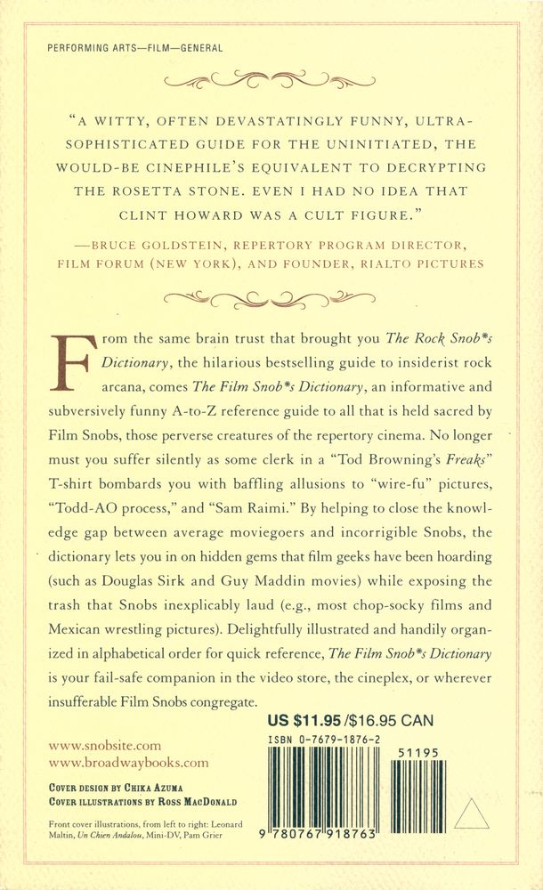 『The film snob*s dictionary : an essential lexicon of filmological knowledge』 3