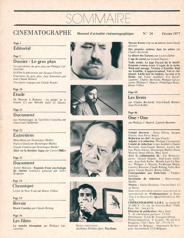 『CINEMATOGRAPHE』 n° 24 - février 1977 2