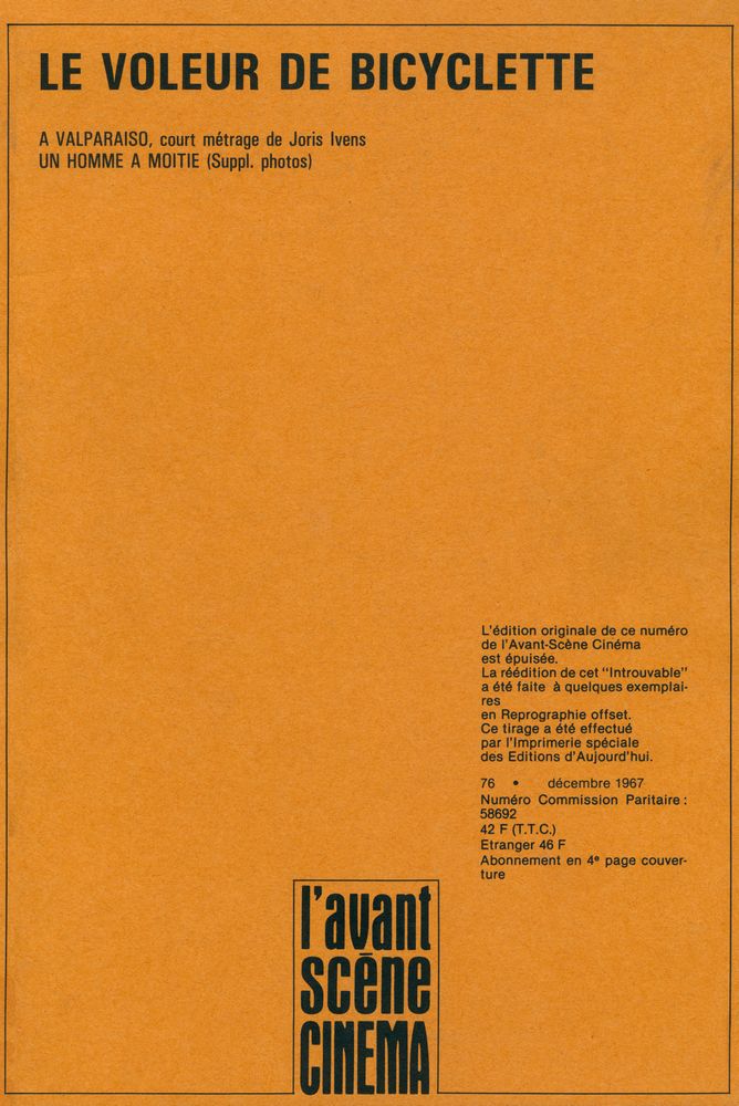 『l'Avant - Scène CINEMA』 N° 76, décembre 1967 1