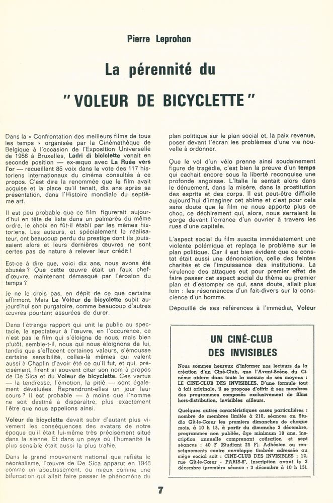 『l'Avant - Scène CINEMA』 N° 76, décembre 1967 2