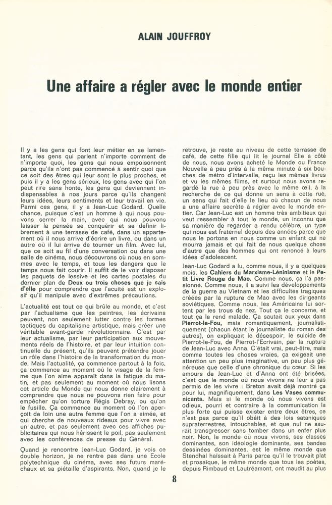 『l'Avant - Scène CINEMA』 N° 114 - mai 1971 2
