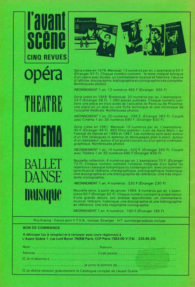 『l'Avant - Scène CINEMA』 N° 114 - mai 1971 3