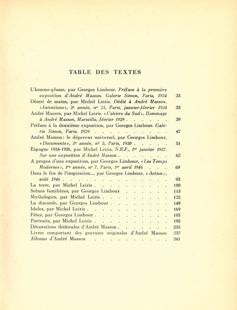 『André Masson et son univers』 2