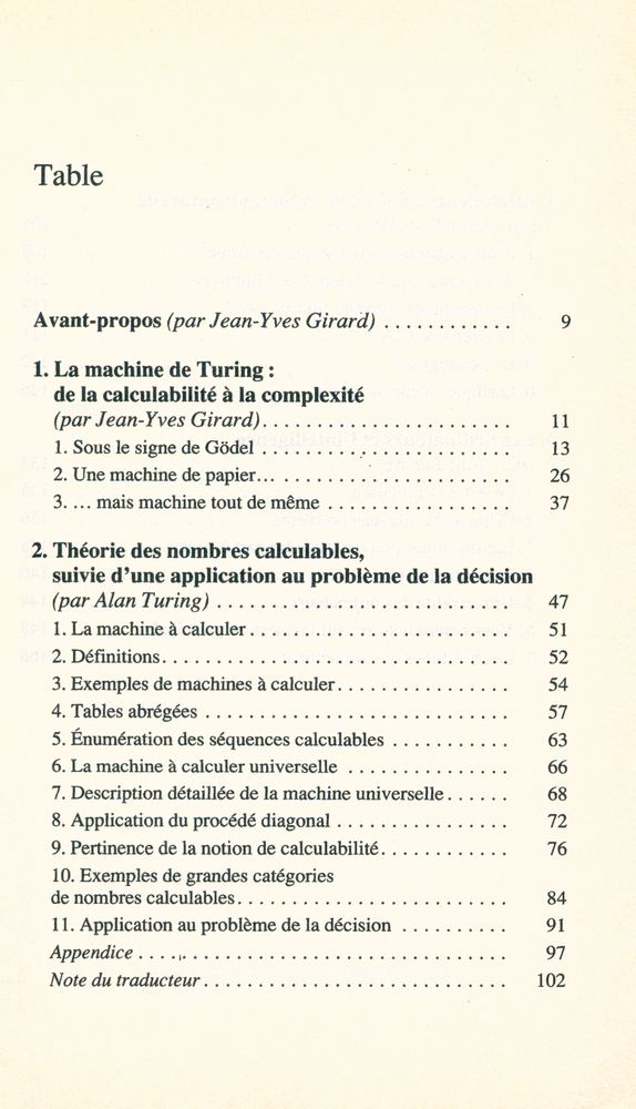 『La machine de Turing』 2