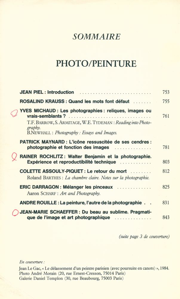 『CRITIQUE Revue générale des publications française et étrangères』 AOÛT - SEPTEMBRE 1985, TOME XLI. Nº 459 - 460 2