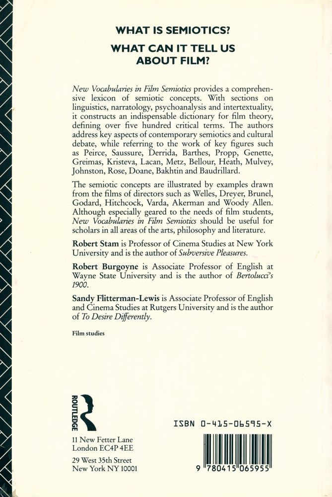 『NEW VOCABULARIES IN FILM SEMIOTICS : Structuralism, post - structuralism, and beyond』 4