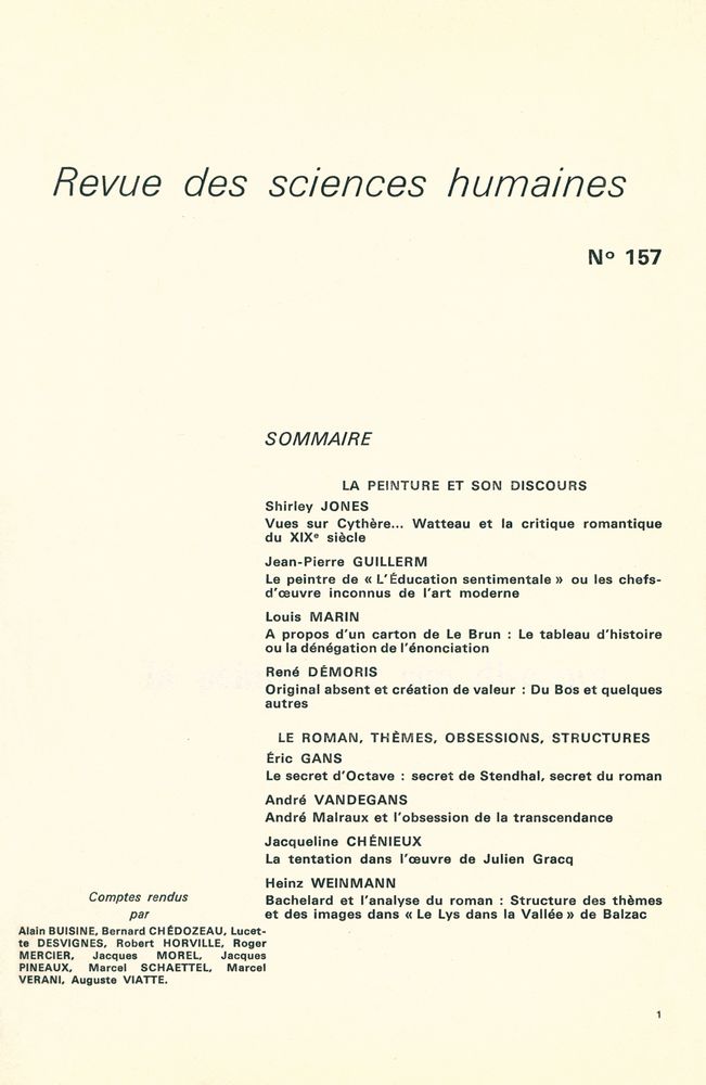 『Revue des sciences humaines』 2