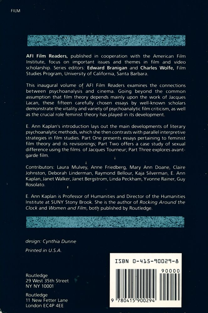 『Psychoanalysis and cinema』 4