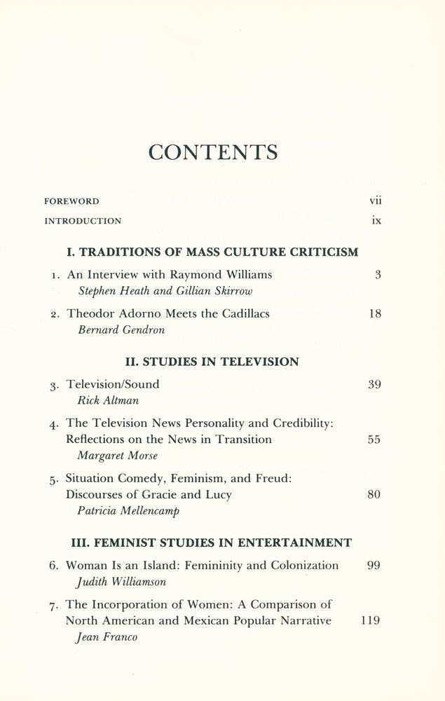 『Studies in entertainment : critical approaches to mass culture』 2