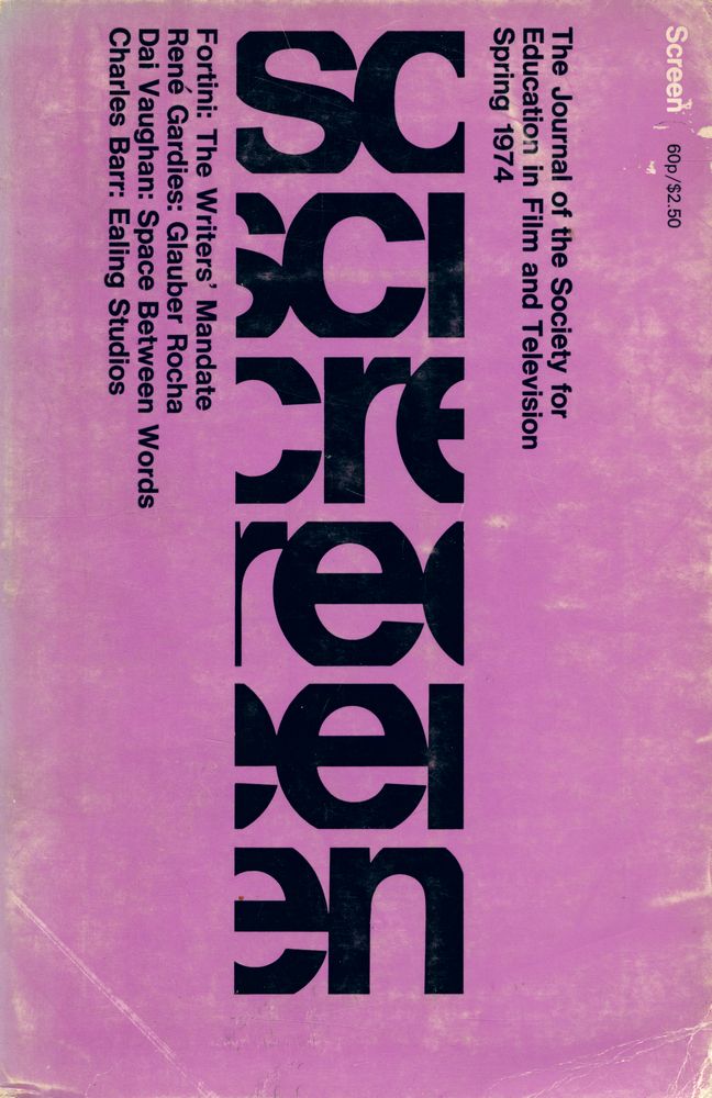 『SCREEN』 Spring 1974 Volume 15 Number 1 1