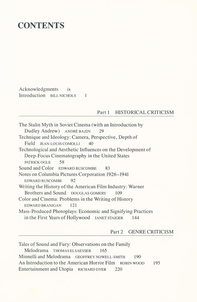『Movies and Methods VOLUME II : An Anthology』 2