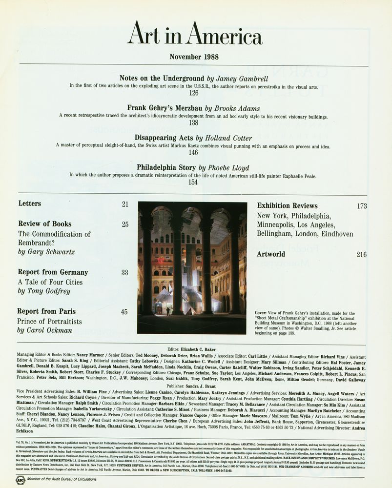 『Art in America』 Vol. 76, No. 11 November 1988 2