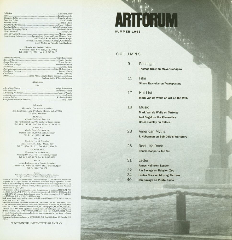 『ARTFORUM INTERNATIONAL』 Summer 1996 2