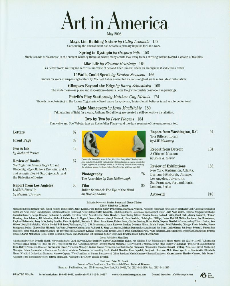 『Art in America』 MAY 2008 2