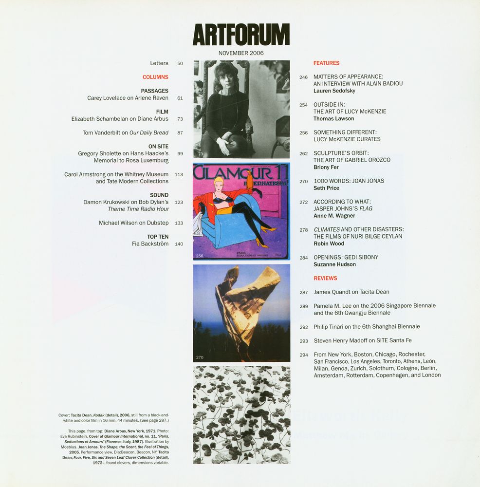 『ARTFORUM INTERNATIONAL』 Volume XLV No. 3, November 2006 2