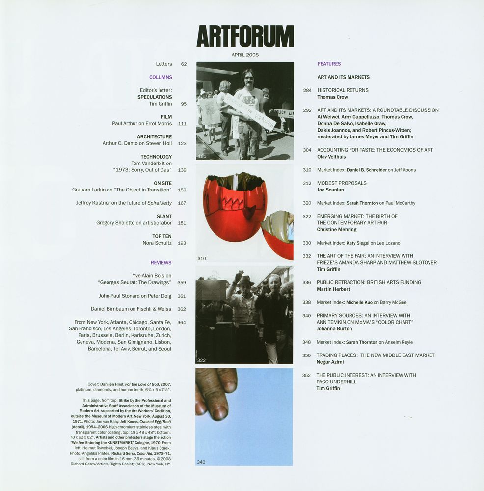 『ARTFORUM INTERNATIONAL』 Volume XLVI, No. 8, April 2008 2