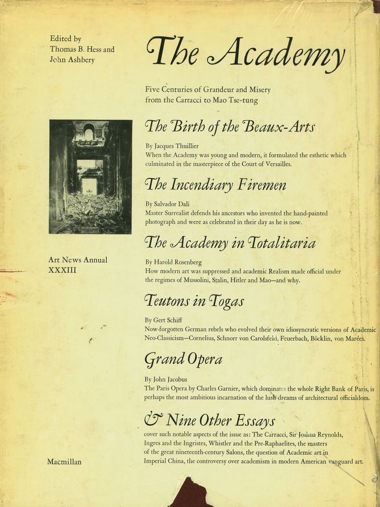 『Art News Annual XXXIII - The Academy : Five Centuries of Grandeur and Misery, from the Carracci to Mao Tse - tung』  3
