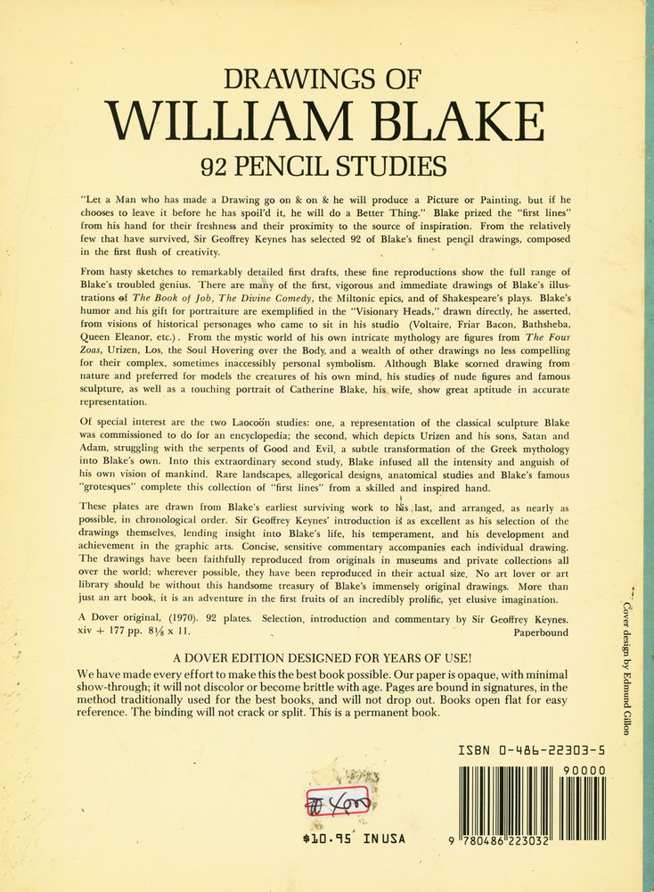 『Drawings of William Blake : 92 PENCIL STUDIES』 4