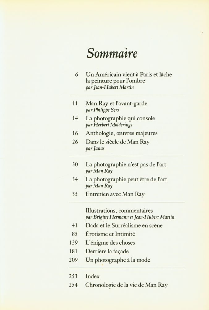 《MAN RAY Photographe》 2