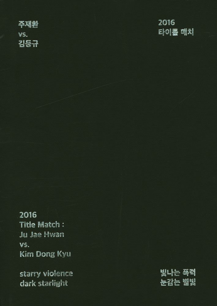《2016 타이틀매치 : 주재환 vs 김동규 = 2016 title match : Ju Jae Hwan vs Kim Dong Kyu》 도록 『빛나는 폭력, 눈 감는 별빛 = starry violence, dark starlight』  1
