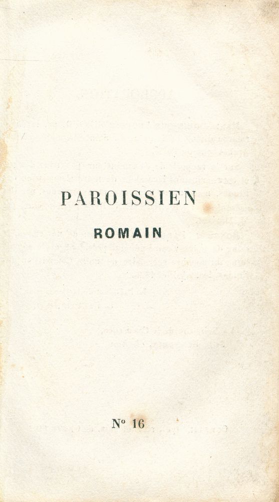 『PAROISSIEN ROMAIN』 1