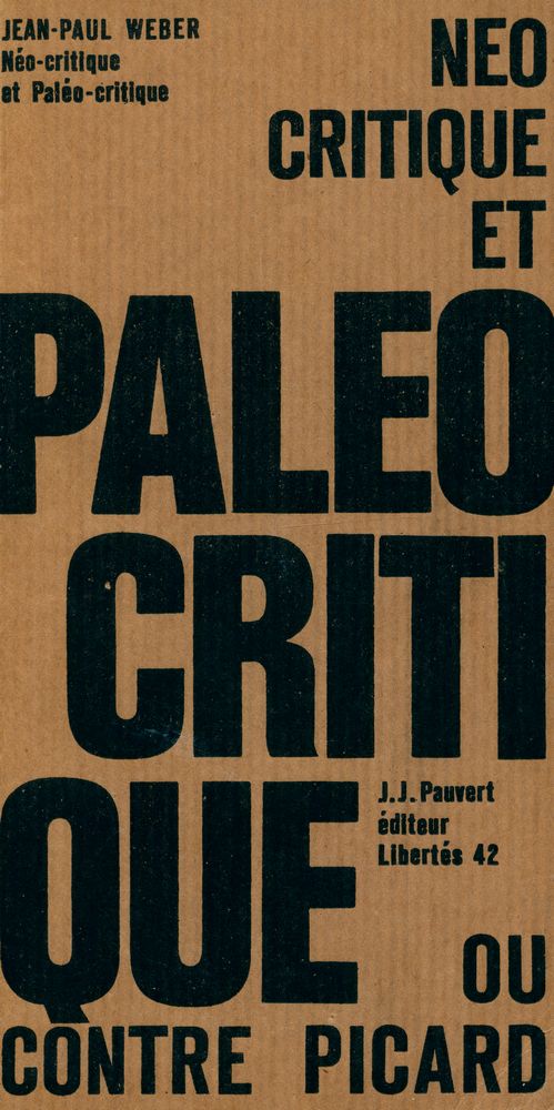『Néo - critique et paléo - critique ou Contre Picard』 1