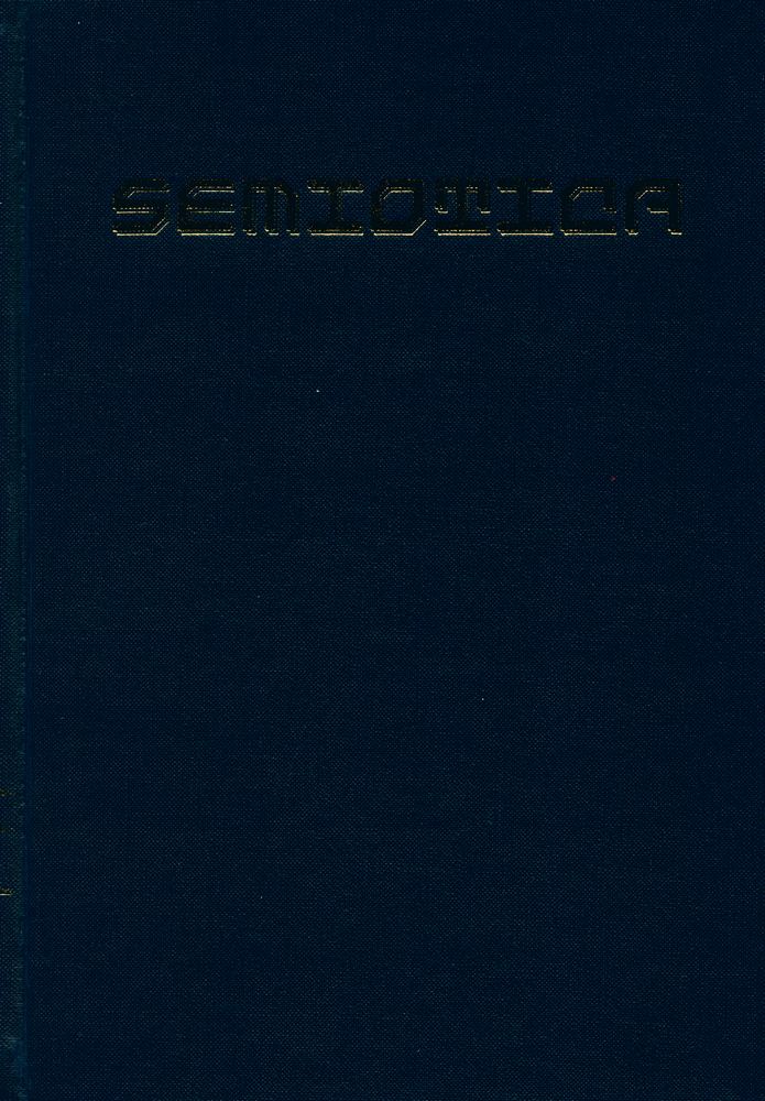 『SEMIOTICA』 1985 Volume 56 - 1/2 1