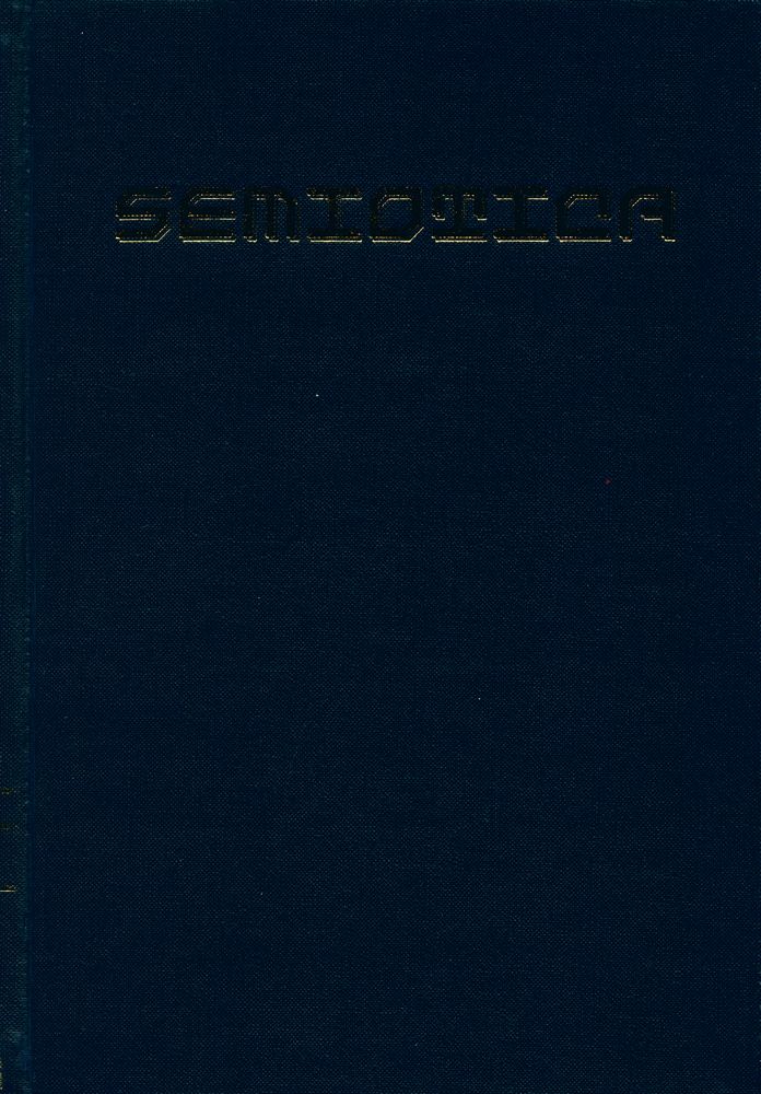 『SEMIOTICA』 1985 Volume 55 - 1/2 1