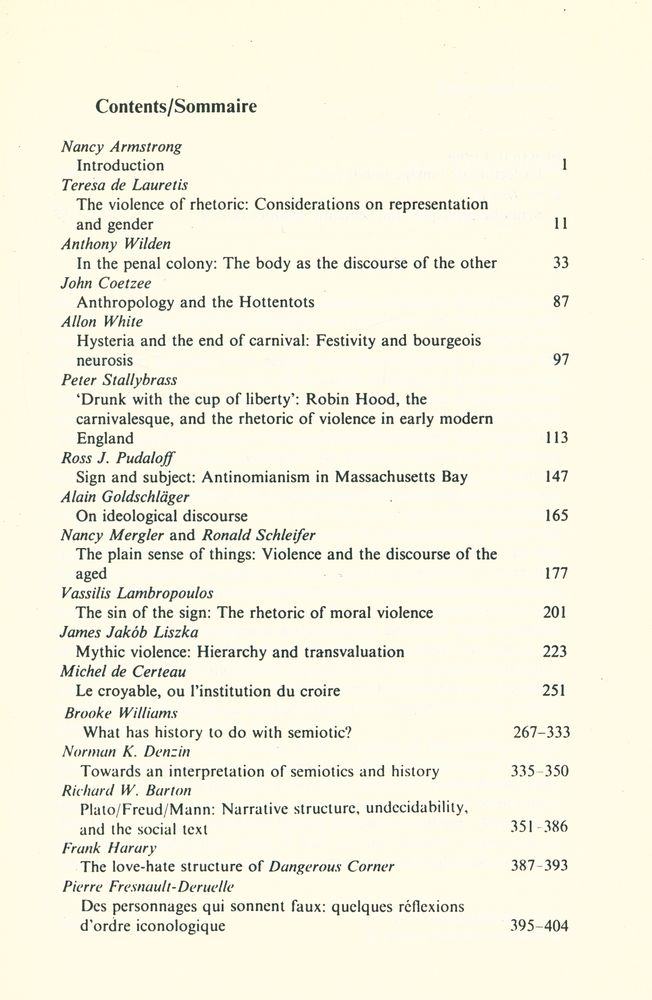 『SEMIOTICA』 1985 Volume54 - 1/2 4