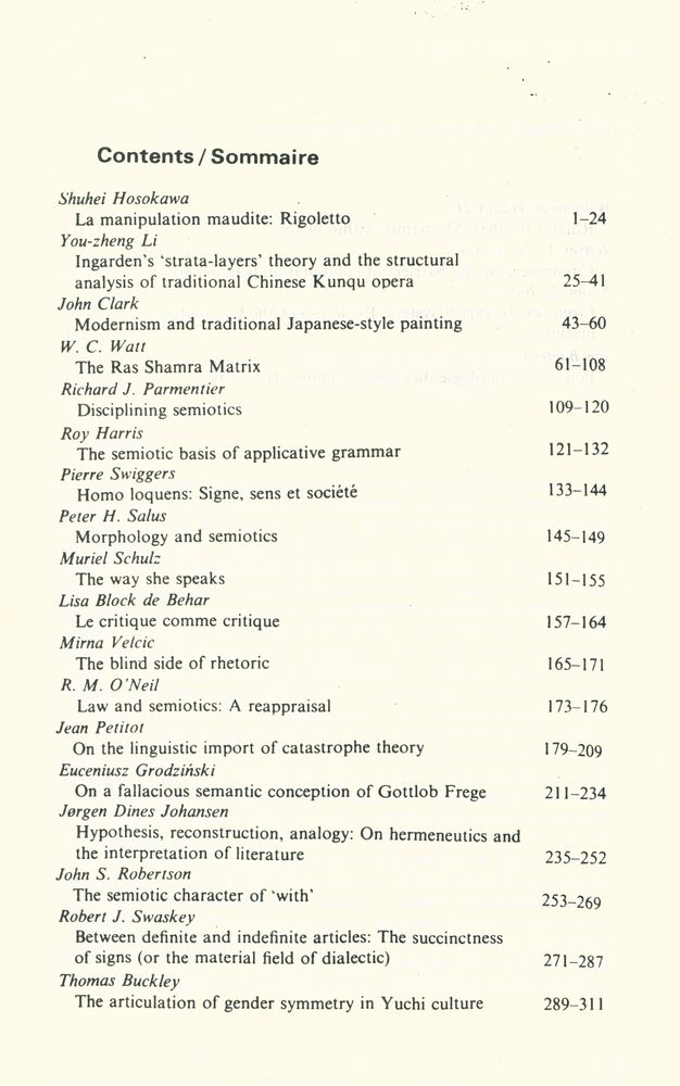 『SEMIOTICA』 1989 Volume 74 - 1/2 4