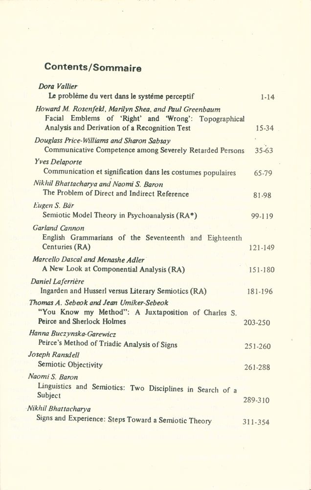 『SEMIOTICA』 1979 Volume26 3