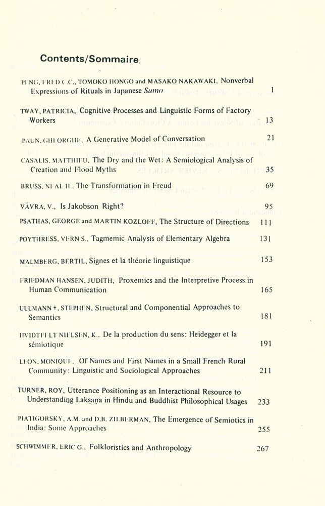 『SEMIOTICA』 1976 Volume 17 3