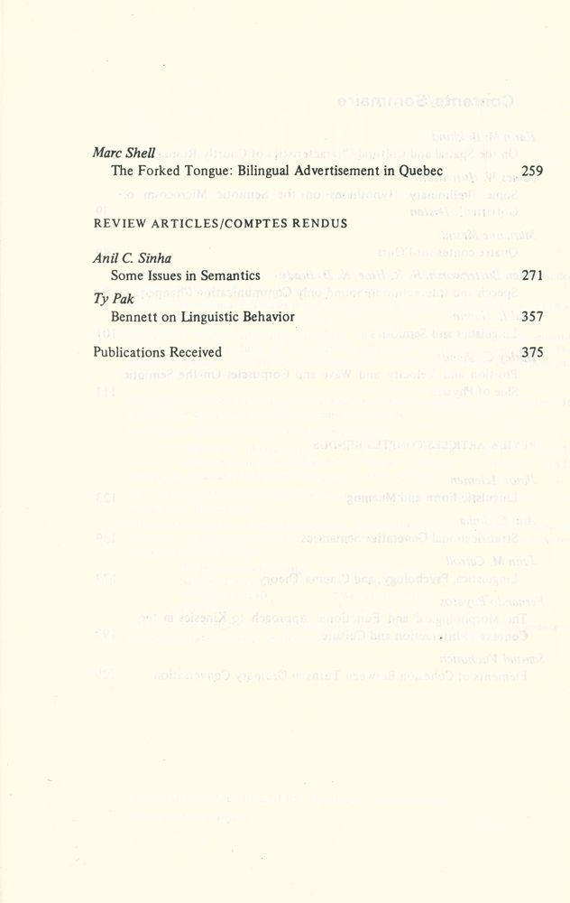 『SEMIOTICA』 1977 Volume 20 - 1/2 5