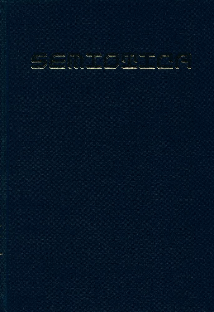 『SEMIOTICA』 1988 Volume 71 - 1/2 1
