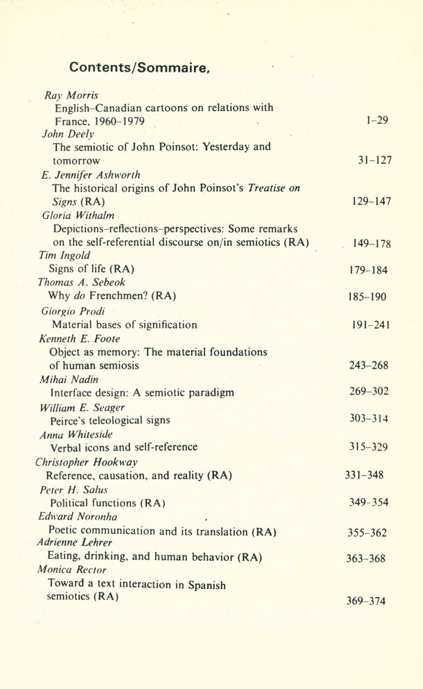 『SEMIOTICA』 1988 Volume 69 - 1/2 4