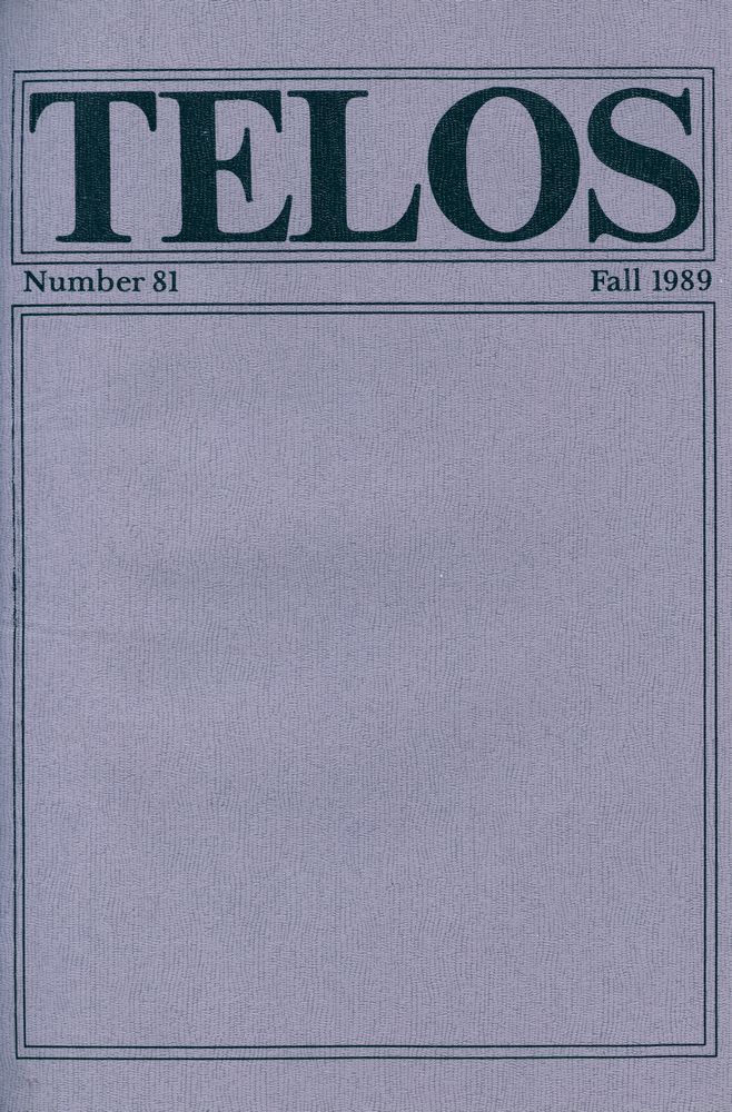 『Telos』 (No.80.81) 1989 4