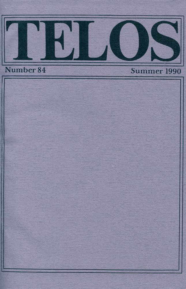 『Telos』 (No.84.85) 1990 1